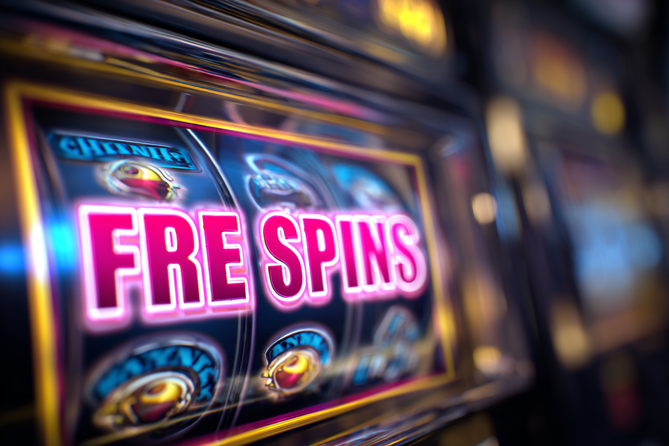Thông báo Free Spins trên máy slot cổ điển
