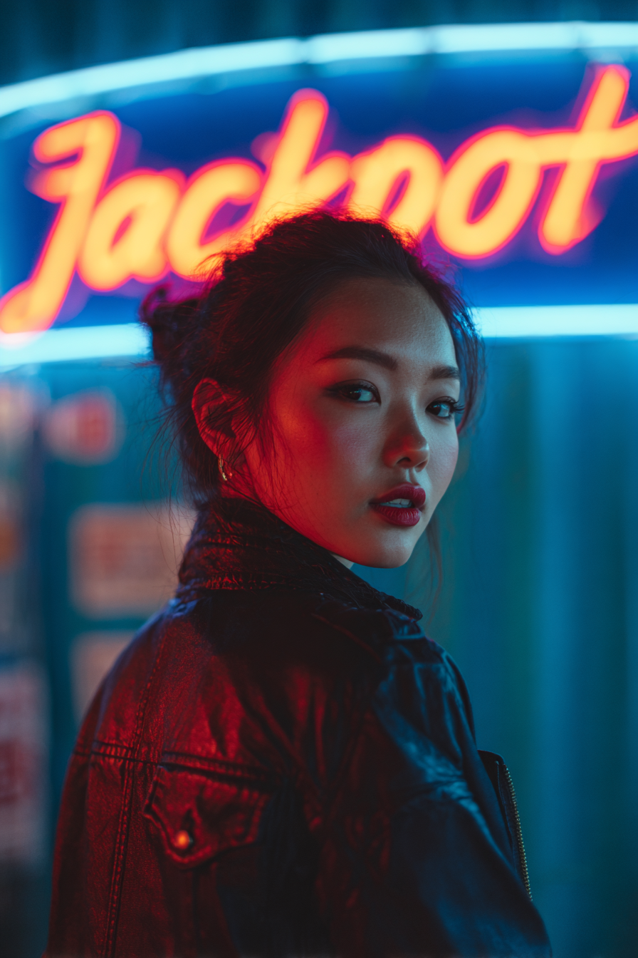 Cô gái châu Á xinh đẹp trong ánh sáng VIP sang trọng